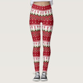 Lelijke trui Gebreide Hygge Angels Harten Kerstmis Leggings (Voorkant)
