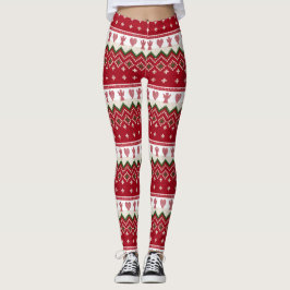 Lelijke trui Gebreide Hygge Angels Harten Kerstmis Leggings