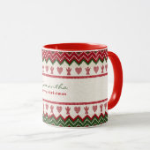 Lelijke trui Gebreide Hygge Angels Harten Kerstmis Mok (Voorkant rechts)