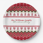 Lelijke trui Gebreide Hygge Angels Harten Kerstmis Papieren Bordje (Voorkant)