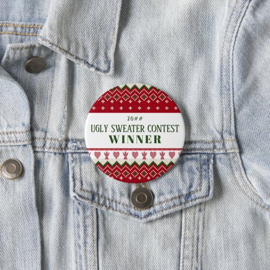 Lelijke trui Gebreide Hygge Angels Harten Kerstmis Ronde Button 7,6 Cm (In situ)