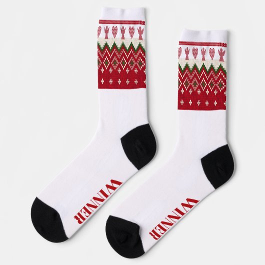 Lelijke trui Gebreide Hygge Angels Harten Kerstmis Sokken (Links)