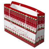 Lelijke trui gebreide hygge engelen harten kerst groot cadeauzakje (Achterkant Gekanteld)