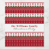 Lelijke trui Gebreide Hygge Engelen Harten Kerstmi Wijn Etiket (Enkel label)