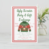 Lelijke trui & Gift Exchange Kerstfeest Kaart (Staand voorkant)