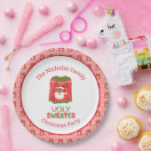 Lelijke trui Grappig Rendier Kerstfeest Papieren Bordje (Feest)