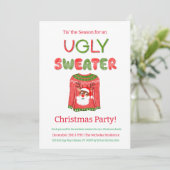 Lelijke trui Grappige rendieren Kerstfeest Kaart (Staand voorkant)