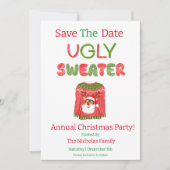 Lelijke trui Grappige rendieren Kerstfeest Save The Date (Voorkant)