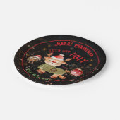 Lelijke trui herten & uil vakantie papieren bordje (Gekanteld)