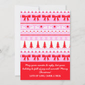 Lelijke trui is het seizoen familie kerst feestdagenkaart (Achterkant)