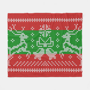 Lelijke trui jingle bells Xmas rendieren haakwerk Fleece Deken