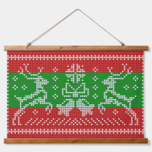Lelijke trui jingle bells Xmas rendieren haakwerk Hangend Wandkleed