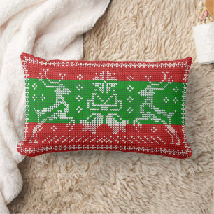Lelijke trui jingle bells Xmas rendieren haakwerk Kussen