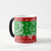 Lelijke trui jingle bells Xmas rendieren haakwerk Magische Mok (Voorkant links)