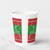 Lelijke trui jingle bells Xmas rendieren haakwerk Papieren Bekers (Links)