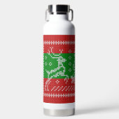 Lelijke trui jingle bells Xmas rendieren haakwerk Waterfles (Voorkant)