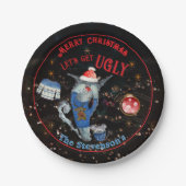 Lelijke trui kat & muis vakantie papieren bordje (Voorkant)