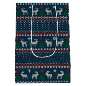 Lelijke trui kerst breien patroon vakantie medium cadeauzakje (Achterkant)