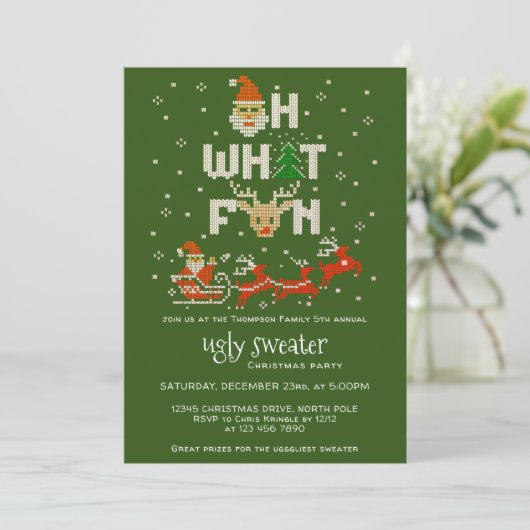 Lelijke trui kerst feestdag G Oh wat leuk Kaart (Staand voorkant)