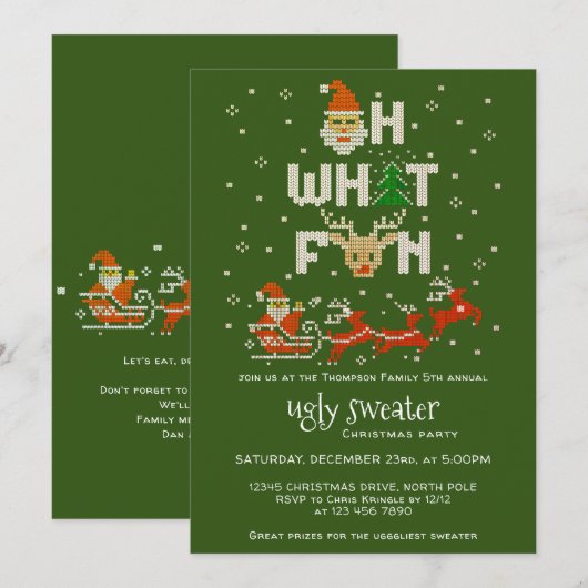 Lelijke trui kerst feestdag G Oh wat leuk Kaart (Voorkant / Achterkant)