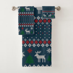 Lelijke Trui Kerst Gebreid Patroon Bad Handdoek