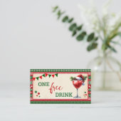 Lelijke trui kerst gratis drank feest ticket (Staand voorkant)