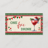 Lelijke trui kerst gratis drank feest ticket (Voorkant)