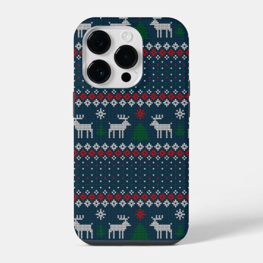 Lelijke trui Kerst nep breipatroon vakantiedagen iPhone Hoesje (Achterkant)