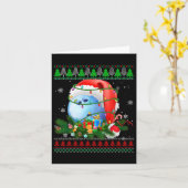 Lelijke Trui Kerst Pyjama Bowling Xmas Lights Kaart (Gele Bloem)