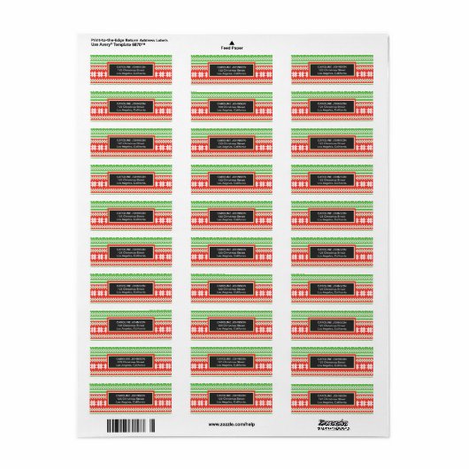 Lelijke trui kerst retour adres labels (Full Sheet)