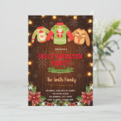 Lelijke trui kerst thema uitnodiging (Staand voorkant)