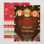 Lelijke trui kerst thema uitnodiging (Voorkant / Achterkant)