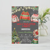 Lelijke trui kerst uitnodiging (Staand voorkant)