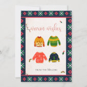 Lelijke trui kerst warme wensen vakantie Kaart (Voorkant)
