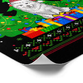 Lelijke Trui Kerstboom Kerstman Hoed Samoyed Hond Poster (Hoek)