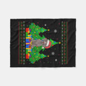 Lelijke Trui Kerstboom Kerstman Hoed Weimaraner D Fleece Deken (Voorkant (Horizontaal))