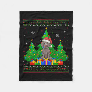Lelijke Trui Kerstboom Kerstman Hoed Weimaraner D Fleece Deken
