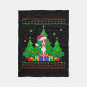 Lelijke Trui Kerstboom Kerstman Hoed Whippet Hond Fleece Deken (Voorkant)