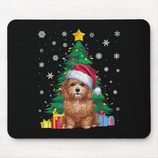 Lelijke Trui Kerstboom Lights Maltipoo Dog Sa Muismat (Voorkant)