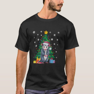 Lelijke Trui Kerstboom Lights Opossum Santa H T-shirt