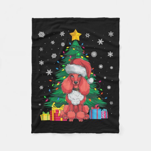 Lelijke Trui Kerstboom Lights Poedel Hond Sant Fleece Deken (Voorkant)