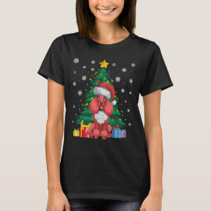 Lelijke Trui Kerstboom Lights Poedel Hond Sant T-shirt