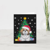 Lelijke Trui Kerstboom Lights Shih Tzu Dog Sa Kaart (Voorkant)