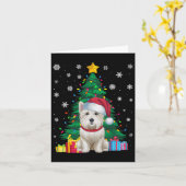Lelijke Trui Kerstboom Lights Westie Dog Sant Kaart (Gele Bloem)