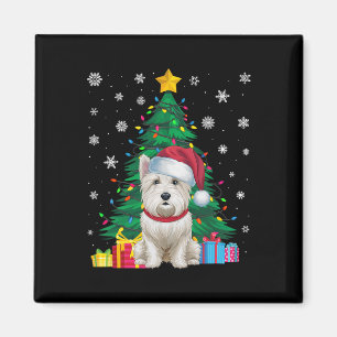 Lelijke Trui Kerstboom Lights Westie Dog Sant Magneet