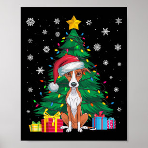 Lelijke Trui Kerstboom Lights Whippet Dog San Poster
