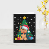 Lelijke Trui Kerstboom Lights Yorkie Dog Sant Kaart (Gele Bloem)