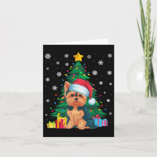 Lelijke Trui Kerstboom Lights Yorkie Dog Sant Kaart