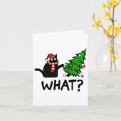 Lelijke trui Kerstboom Naughty Black Cat Wat Kaart (Gele Bloem)