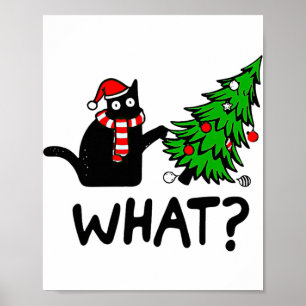 Lelijke trui Kerstboom Naughty Black Cat Wat Poster